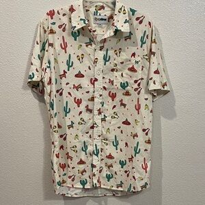 Tipsy Elves Cream Cactus Print Shirt